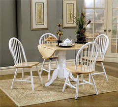 Allison Round 40-inch Drop Leaf Extension Dining Table White - 4241