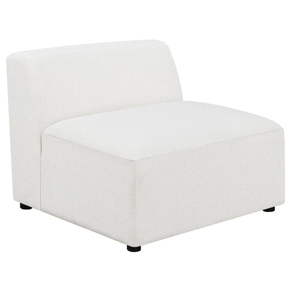 Freddie Upholstered Tight Back Armless Chair Pearl - 551641