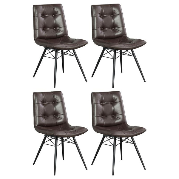 Aiken Upholstered Tufted Side Chairs Brown (Set of 4) - 107853