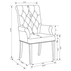Alana Tufted Back Upholstered Arm Chair Beige - 190163