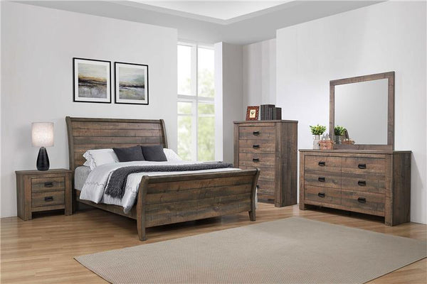 Frederick 5-piece Eastern King Bedroom Set Weathered Oak - 222961KE-S5