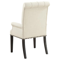 Alana Upholstered Arm Chair Beige and Smokey Black - 107283